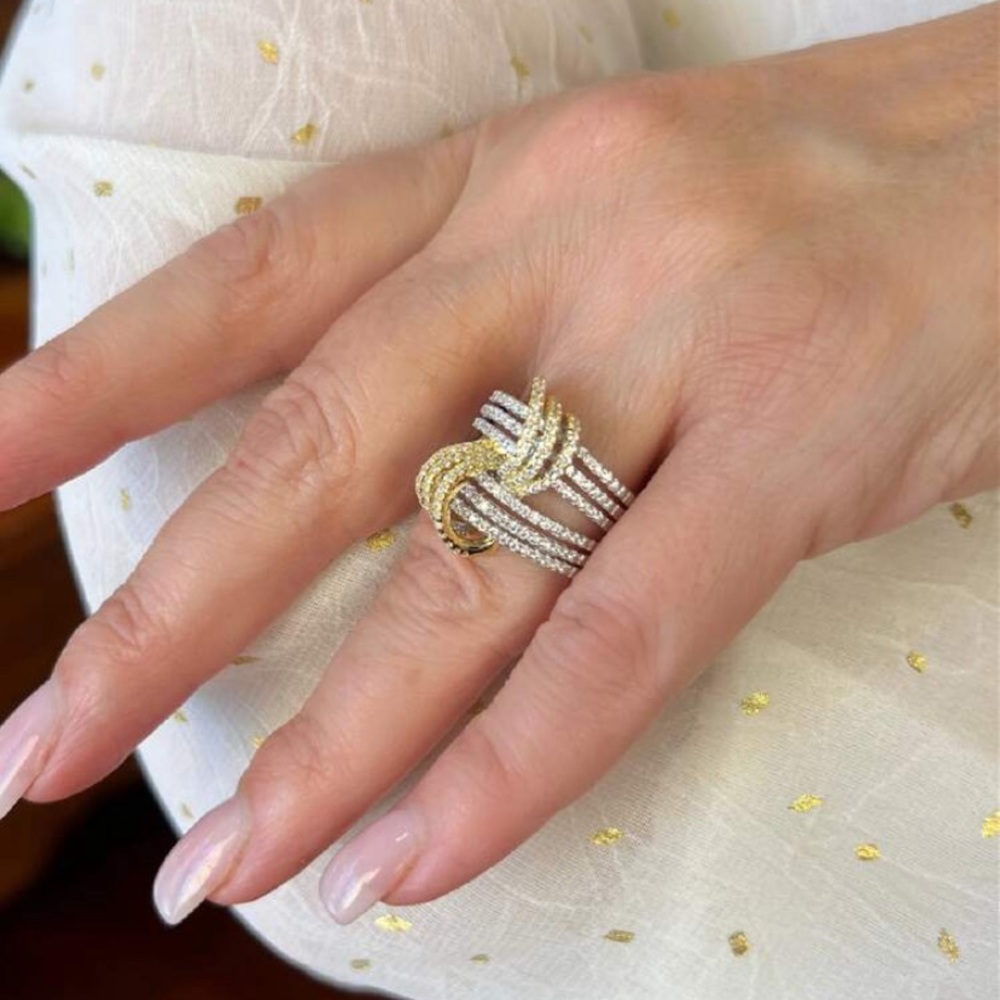 2 toned twisted ring for anniversary or‎ something casual look
